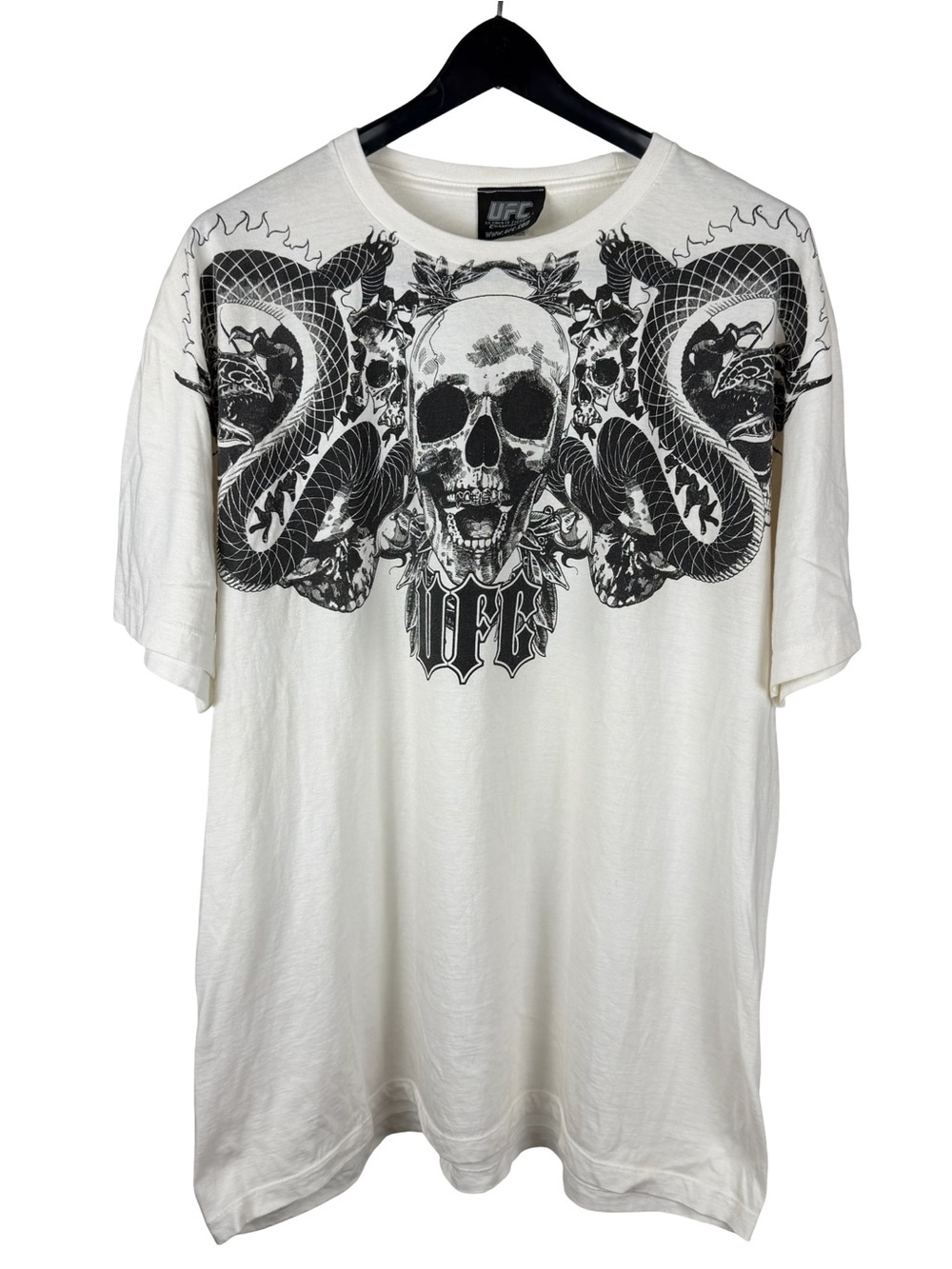 Vintage Y2K UFC Skull Snake Grunge Punk Fighting Championship Shirt Size 2XL